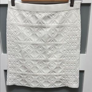 Guess White Pencil Skirt with Smocked Detail for Cocktail